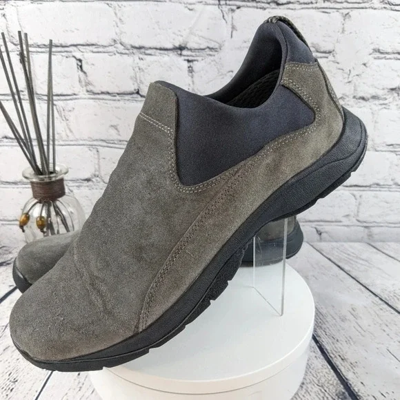 LL Bean Casual Slip on Loafer Shoe Mens Size 9.5M Gray Suede - Picture 1 of 7